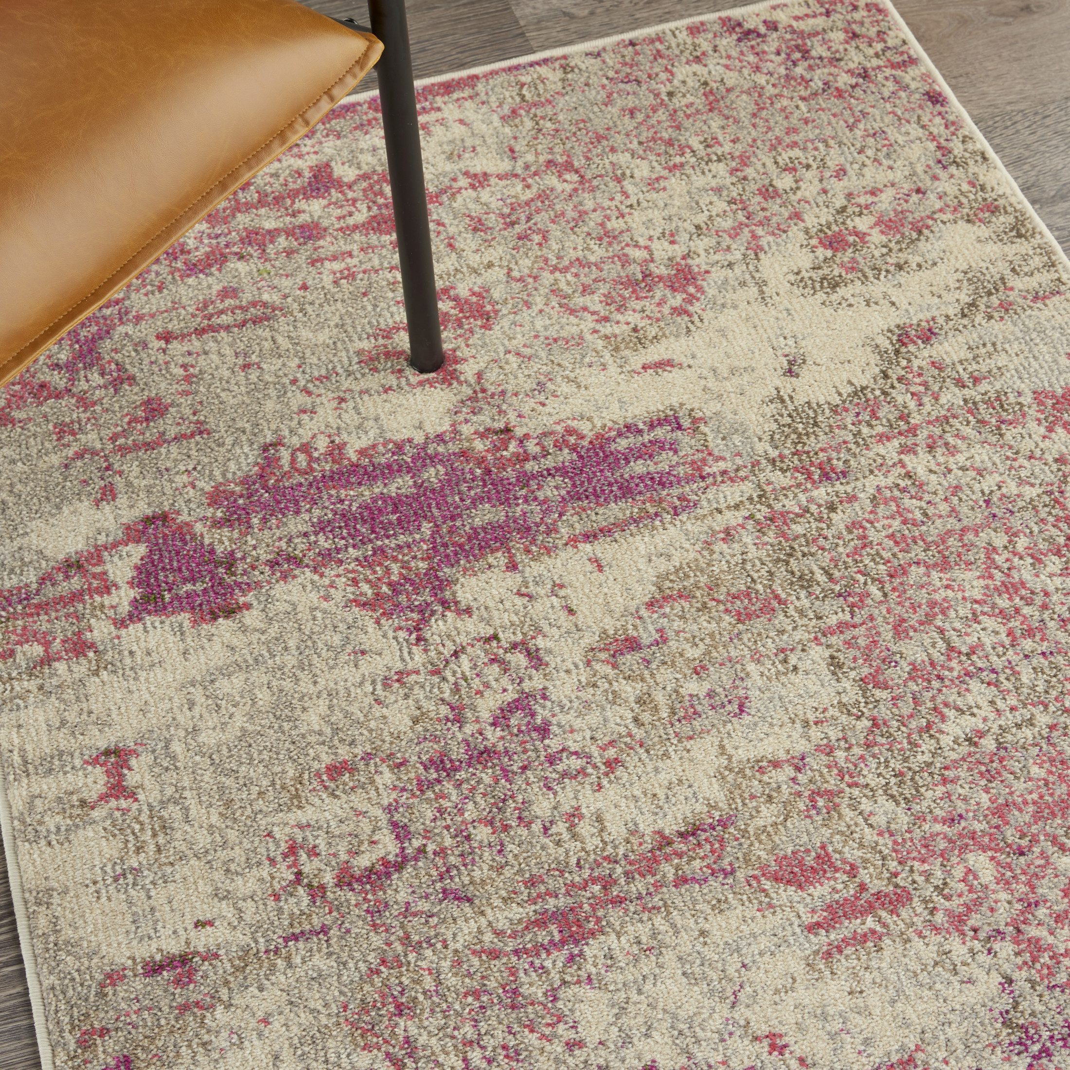 Nourison Celestial Abstract Ivory/Pink 3' x  5' Area Rug, (3x5)