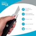 thumbnail image 2 of Premium Utility Knife Set | Retractable Box Cutter with Rubber Handle Heavy-Duty Cutting for Cardboard, Carpet, Plastic Blade Iludes 2 Razor Knives & Extra Blades, 2 of 6