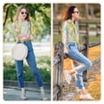 thumbnail image 7 of KLL Daisies Flowers Print Women's Long Sleeve Pajamas with Pants Sleepwear Loungewear 2 Set-Medium, 7 of 7