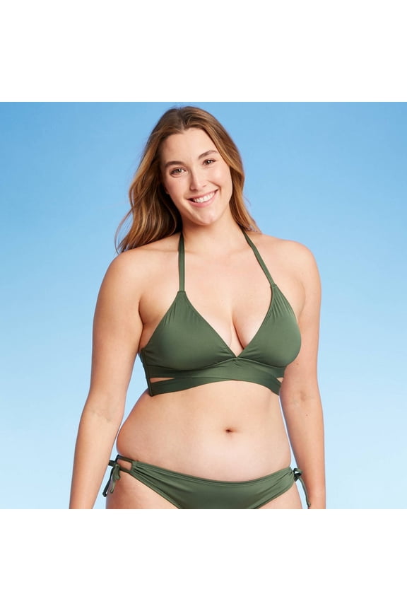Women's Faux Wrap Halter Bikini Top - Kona Sol