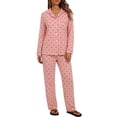 thumbnail image 2 of Endives Womens Pajama Sets Plaid Lapel Button Down Long Sleeve Shirt and Pants Casual Two Piece Pajamas Set Home Lounge Sets Soft Pjs Matching Sets Women Clothing, 2 of 5