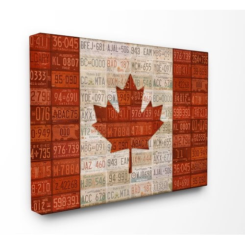 Stupell Industries Canadian Flag With License Plates Stretched Graphic Art On Canvas Walmart Com Walmart Com