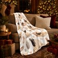 thumbnail image 3 of Whimsical Fawn Pug Collage Off-White Quilted Background, Playful Pet Portrait Pattern, Warm Flannel Blanket for Living Room and Bedroom, Dog Lovers Just Because Gift, Pet Lover Home Decor, 3 of 9