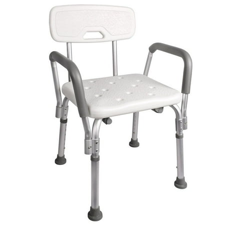 Bathroom Benches And Stools Zimtown Adjustable Medical Shower Chair Bathtub Bench Bath Seat Stool Armrest Back White ()