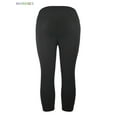 thumbnail image 5 of BadPiggies Womens High Waist Yoga Pants Ruched Textured Capri Tummy Control Workout Leggings (L, Black), 5 of 8