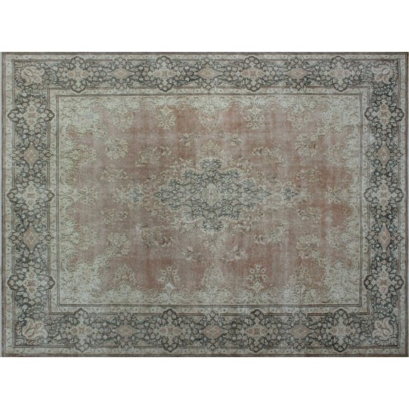 Fine VTG Callen Peach/Grey Rug, 9'11" x 13'3"