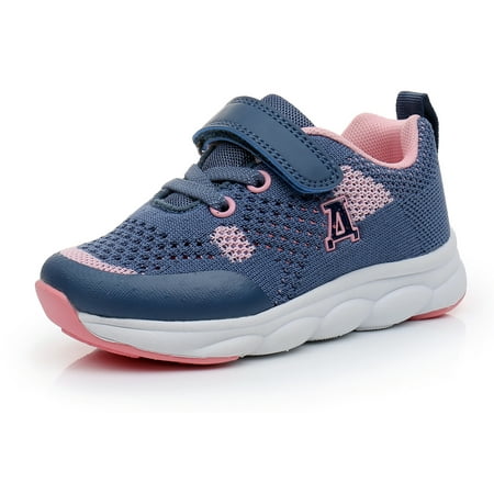 Image of Apakowa Toddler Kid s Sneakers Boys Girls Hook and Loop Casual Running Shoes (Color: Jean Size: 9.5 Toddler)