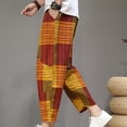 thumbnail image 4 of Birdeem Mens Pants Mens Fashion Drawstring Elastic Waist Solid Color Casual Retro Nationality Length Pants, 4 of 12