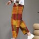 thumbnail image 4 of Pantalones largos de moda para hombre con cordón, cintura elástica, color sólido, informales, de nacionalidad, 4 of 5