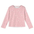 thumbnail image 4 of Girls Long Sleeve Tees Casual Print Shirts Cute Crewneck Dressy Blouses Clothes Girls Shirts Size 7-8 08-Pink 140, 4 of 4