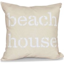 Simply Daisy 16" x 16" Beach House Word Print Outdoor Pillow