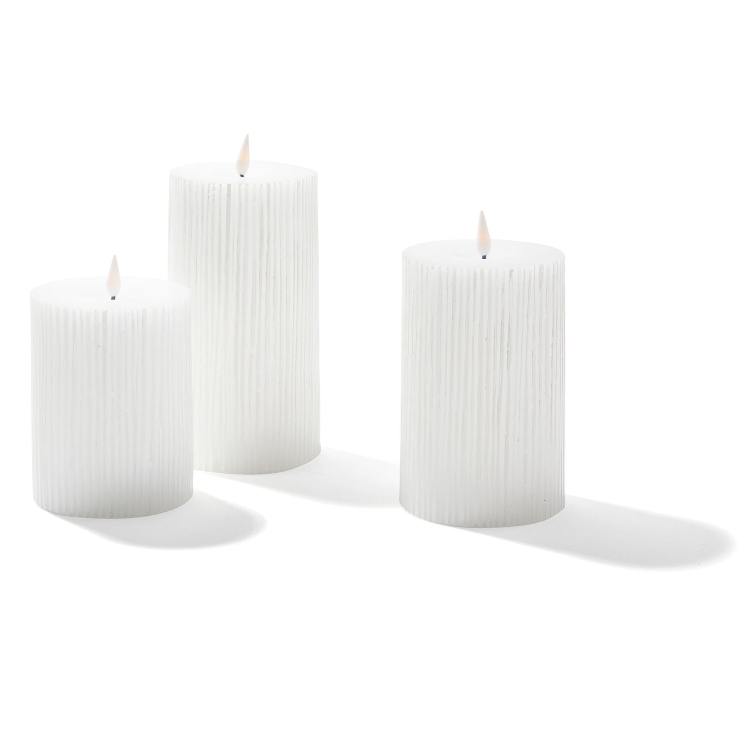 Batteries Included Distressed Wax Finished Set of 3 Warm White Flicking Light Flameless Led Candle Gift Set Red Battery Operated Candle with Timer