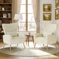 thumbnail image 4 of Daluvenix Velvet Accent Chair for Living Room, Modern Arm Chair with Pillow, Single Sofa Lounge Chair for Bedroom & Reading Room, Beige, 4 of 9