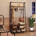 thumbnail image 4 of CazToi 4-in-1 Multifunctional Coat Rack Shoe Bench with Storage Hall Tree Entryway Organizer 5 Hooks, 4 of 7