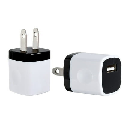 Dual Universal 2 Usb - Spark Electronic 2 PC Dual Color 2-Tone Universal USB Travel Home Power Adapter Wall Charger Plug for iPhone 7/7 plus 6/6 plus 5S 5 Samsung Galaxy S5 S4 S3 HTC One M8 LG G2 G3 L3 (White/Black)