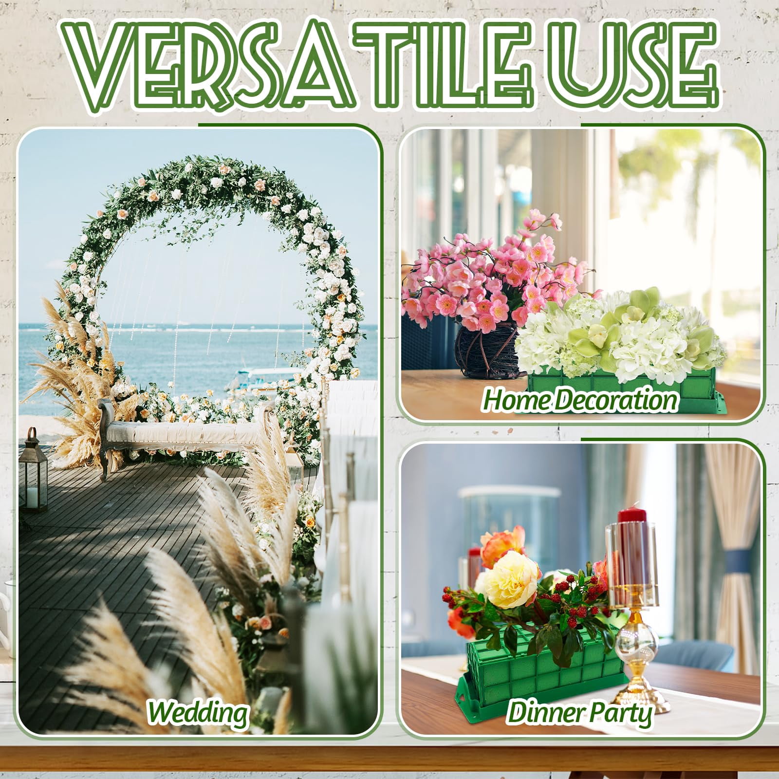 2 Pieces Floral Foam Cage, Flower Arrangements Supplies With Rectangle Holder, Bricks for Fresh Flower Wedding Holiday Decorations
