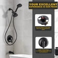 thumbnail image 4 of Wowow Single Handle 8-Spray Tub and Shower Faucet with Dual Showerhead 1.8 GPM in Matte Black Valve Included, 4 of 7