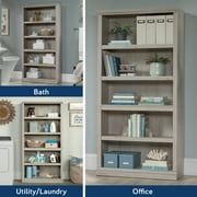 Sauder 5-Shelf Bookcase, Chalked Chestnut Finish