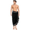 thumbnail image 2 of HAPPY BAY Men's Bath Trunk Casual Sarong Long Pareo Beach Wrap One Size Ebony, Plain Summer Vacation Aloha, 2 of 6