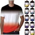 thumbnail image 1 of UVEASISHA T-Shirts Décontractés pour Hommes à Manches Courtes Imprimé Dégradé Colorblock Col Rond Coupe Régulière Hauts à Enfiler Mode 2024 Grande Taille Offres Éclair, 1 of 6