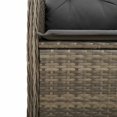 thumbnail image 4 of vidaXL Bistro Set Grey PE rattan Standard Adjustable Armrests, 4 of 9