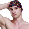 thumbnail image 3 of FYBTO Swimming Cap Peace Sign Flowers Hearts Love Unisex Adult FYBTO Polyester, 3 of 4