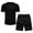 B-Black, variant on GERsome Mens Track Suits 2 Piece Summer Solid Color Short Sleeve Crewneck T Shirt and Shorts Set S-2XL