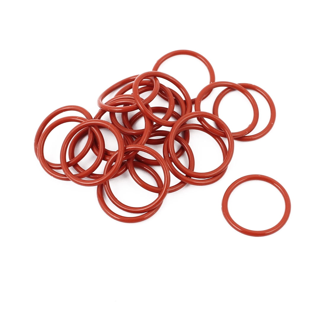 20Pcs Red 17mm x 1.5mm Silicone Rubber Gasket O Ring Sealing Ring Heat