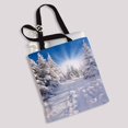 thumbnail image 2 of PKQWTM Winter Landscape Snowy Firs Blue Sky Sunlight Canvas Shoulder Bags Handbags Tote Bags Shopping Bag, 2 of 2