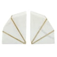 thumbnail image 2 of Sagebrook Home Set of 2 Marble 4"h Accent Bookends with gold  Inlays, white, 2 of 3
