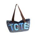 thumbnail image 3 of Bolso de hombro vaquero clásico tipo shopper para eventos, fiestas y compras. Azul claro, 3 of 9