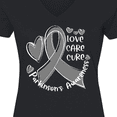 thumbnail image 4 of Inktastic Love, Care, Cure Parkinson's Awareness with Gray Ribbon Women's V-Neck T-Shirt, 4 of 5