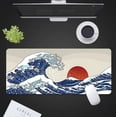 thumbnail image 2 of Japanese Blue and White Wave The Great Wave Off Kanagawa Painting Mouse pad Large Anime White Big XL Mouse pad 31.5 X 11.8 Inch, 2 of 2