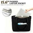 thumbnail image 6 of Fammart Large Canvas Tote Bag for Women with Zipper & Compartments, Crossbody Laptop Bags for Work College Travel-Black, 6 of 7