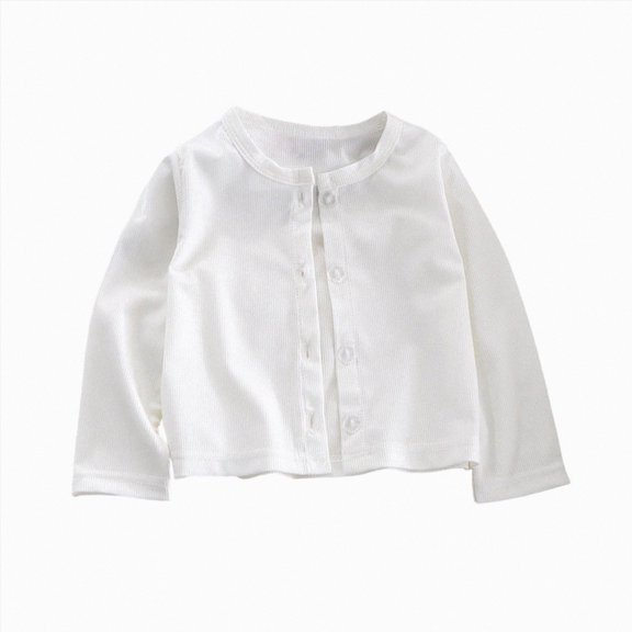 Splozh Toddler Girl Sweater 1T 2T 3T 4T 5T 6T Toddler Baby Girl Cardigan Sweater Long Sleeve Button Down Knit Sweater Blouse Jacket Fall Spring Knitwear Coat,White,2-3 Years