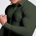 thumbnail image 5 of Breezora Men's Dress Shirt Muscle Fit Slim Fit Long Sleeve Casual Button Down for Sport Business and Everyday Wear XXL Size Mint Green, 5 of 6