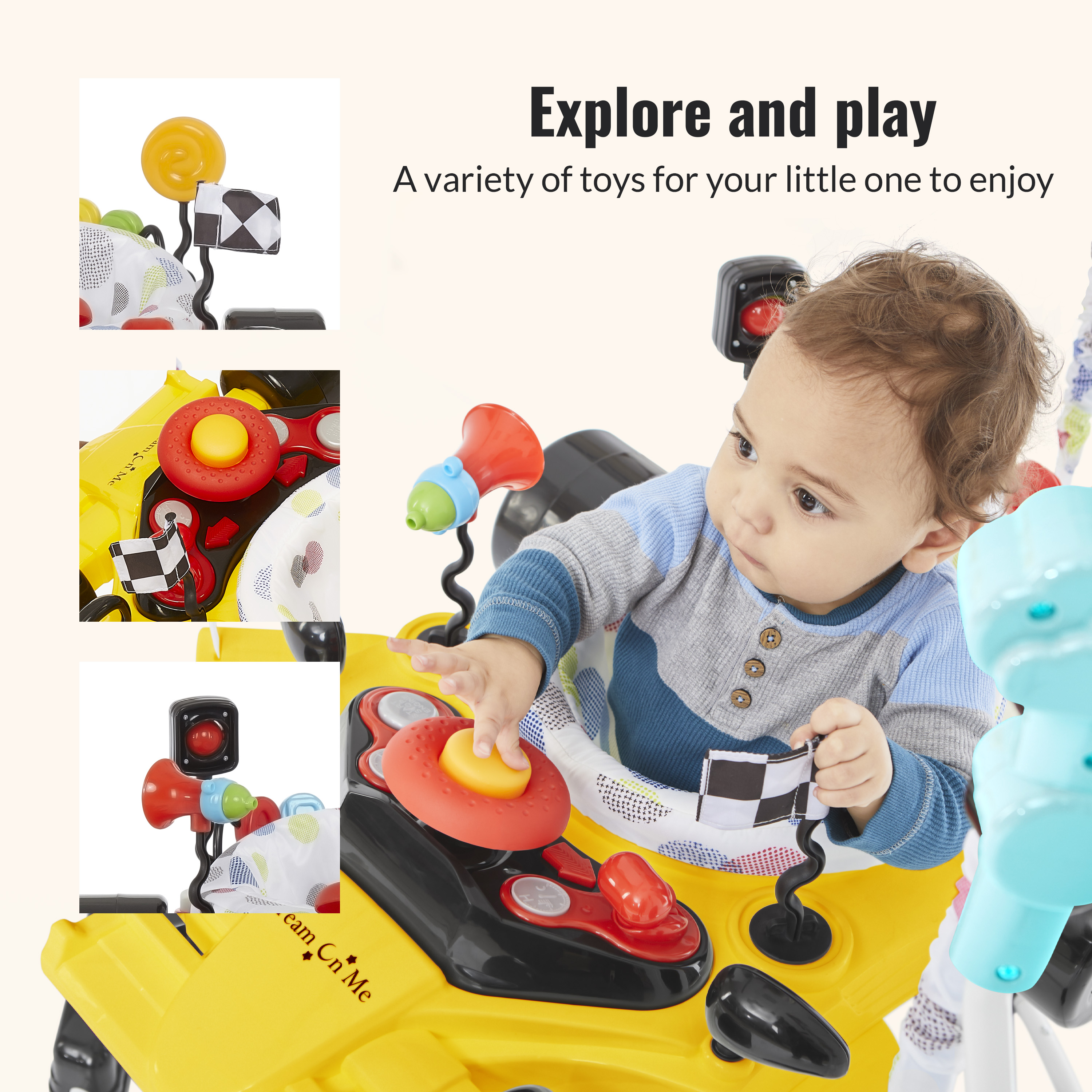 Dream on Me Champ Activity Center & Jumper in Yellow