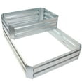 thumbnail image 3 of Sunnydaze 47" x 34.5" x 11.75" 2-Tier Silver Galvanized Steel Outdoor Raised Garden Bed, 3 of 10