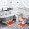 thumbnail image 5 of Coastal Coral Bath Mat 3 Piece Bathroom Rug Set, Orange White Ocean Marine Nautical Beach Non Slip Bath Rug Contour Mat and Toilet Lid Cover, Absorbent Shower Mats Soft Bath Rugs and Mats Sets, 5 of 8