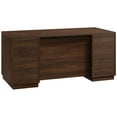thumbnail image 3 of Pemberly Row Engineered Wood Executive Desk in Spiced Mahogany, 3 of 17