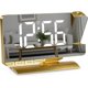 thumbnail image 1 of Reloj Despertador con Proyección, Reloj Espejo 7,3", Doble Alarma con 3 Modos Ajuste de Brillo Horario Verano, Función de Repetición, Puerto Carga, para Escritorio de Adolescentes, 1 of 1