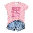 thumbnail image 5 of Trendfront Womens Pink Ribbon T Shirts Oversize Drop Shoulder Short Sleeve Loose Fit Tops Trendy Fashion Tee Cancer Awareness Outfits, 5 of 5
