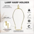 thumbnail image 3 of Uxcell 2 Set 8"  Lamp Shade Harp Holder, Heavy Duty Detachable Lampshade Brackets with 1.38" Height Solid Metal Finial Shade Holder for Table and Floor Lamps, Gold, 3 of 7