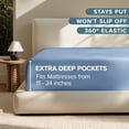 thumbnail image 4 of Bare Home Fitted Sheet - 24" Extra Deep Pocket - Premium 1800 Collection - Twin-XL, Coronet Blue, 4 of 7
