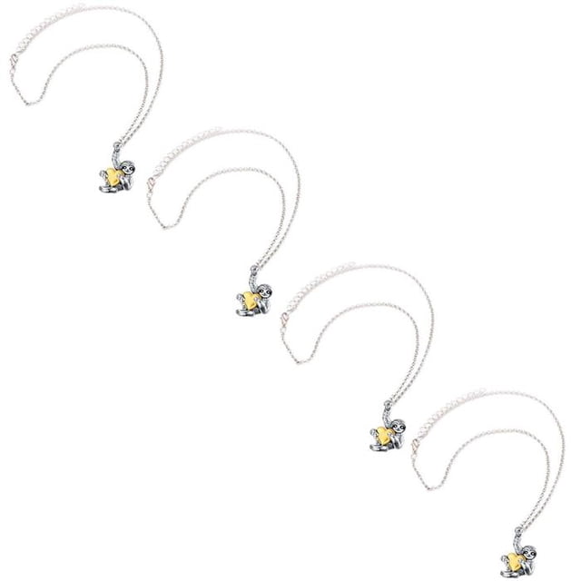 Collar Oso Perezoso Corazón High Monaco FashColl MXLCV-004 4 Pzs Gris/Dorado