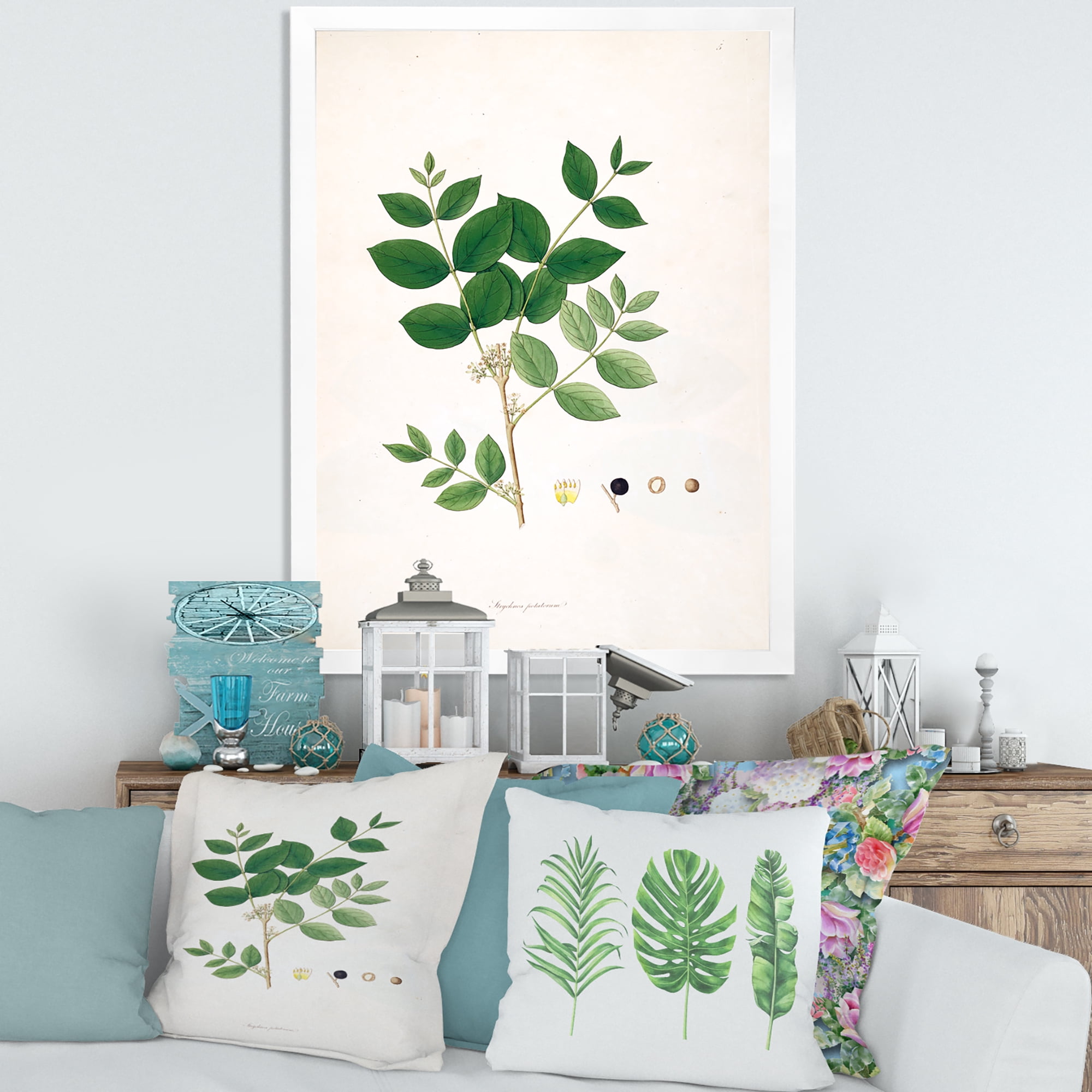 Designart 'Ancient Botanicals VI' Farmhouse Framed Art Print