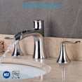 thumbnail image 5 of Wovier Chrome 8-16 Inch Widespread Waterfall Spout Bathroom Sink Faucet with Supply Hoses,Two Handle Three Hole Lavatory Faucet,Basin Mixer Tap with Pop Up Drain, 5 of 7