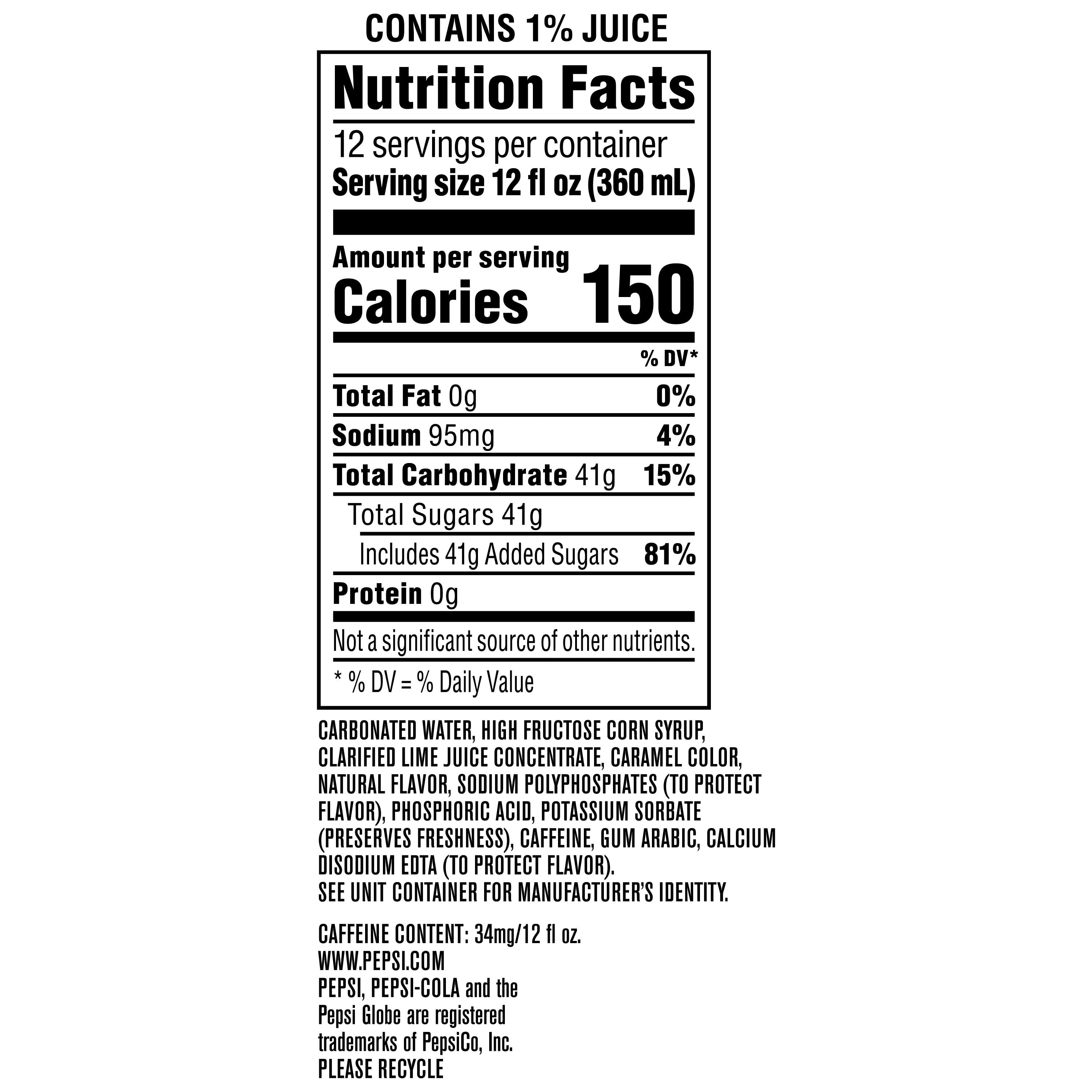 Pepsi Cola Lime Soda Pop, 12 fl oz 12 Pack Cans