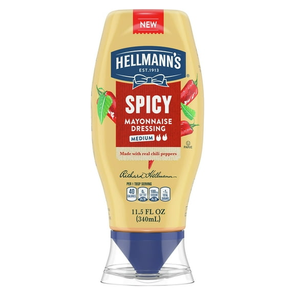 Hellmann,S Spicy Mayonnaise Dressing For A Rich, Creamy Condiment Squeeze Bottle Made With Real Chili Peppers 11.5 Oz 1 Ct