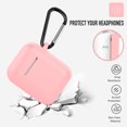 thumbnail image 2 of Coffea Protective Silicone Case with Keychain for AirPods 1 & 2 (Front LED Not Visible) (Pink), 2 of 7